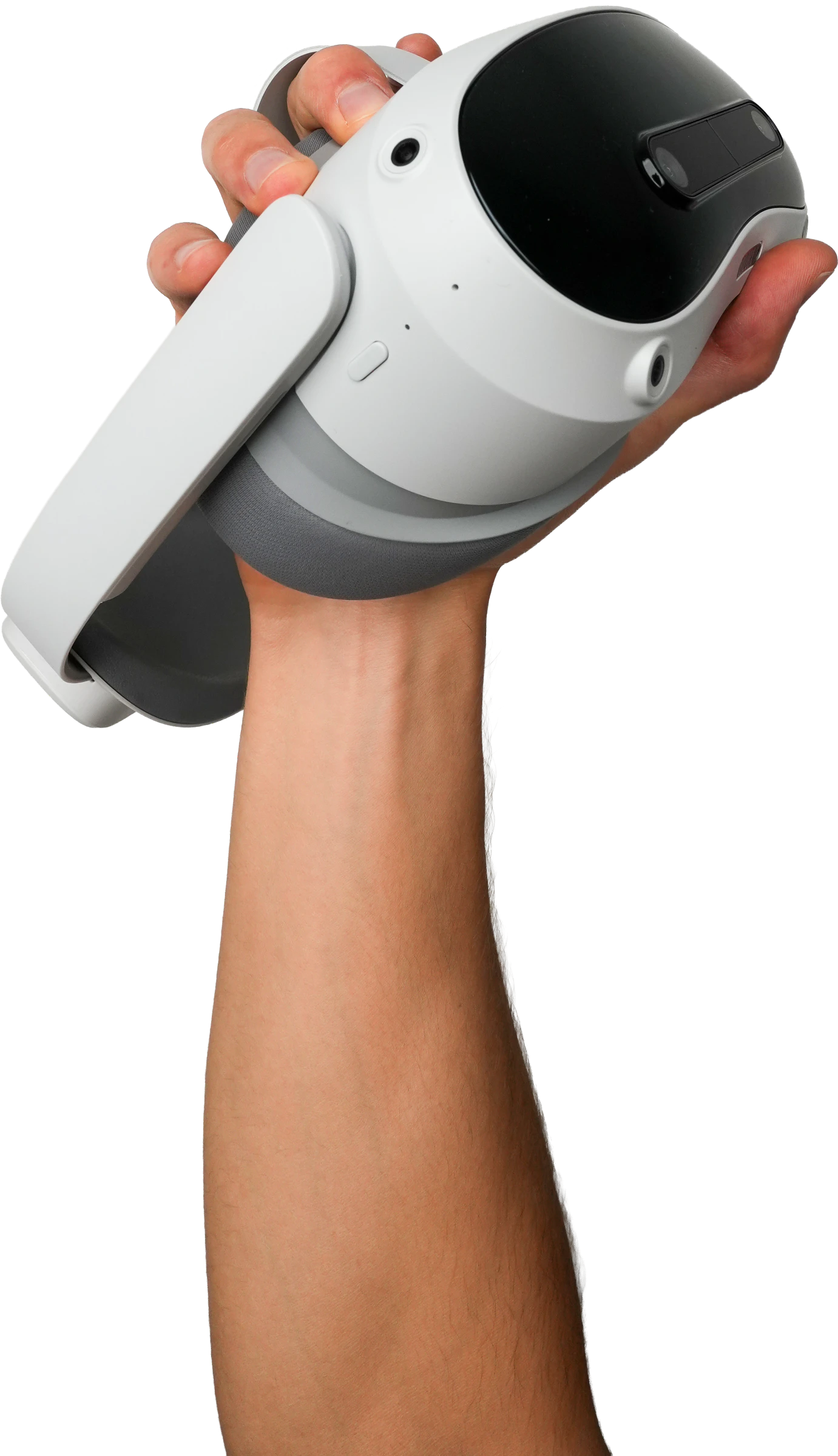 En hånd holder et VR-headset og en controller — robotpilotens værktøj